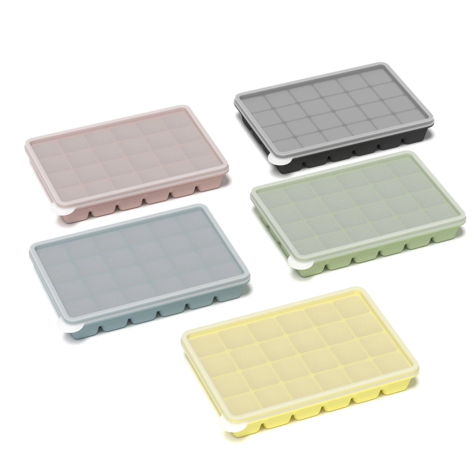 1PC/24 Ice Cube Molds Silicone Ice Tray With a Lid Prevents Odors Easy to Remove Kitchen Supplies Juice Desserts Baby Food Box