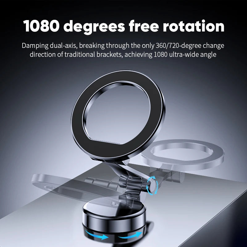 Magnetic Car Mount Strong Magnetic 360° Rotation Foldable Phone Holder For Cell Phone For iphone 12 13 14 15 16 Live Streaming ﻿