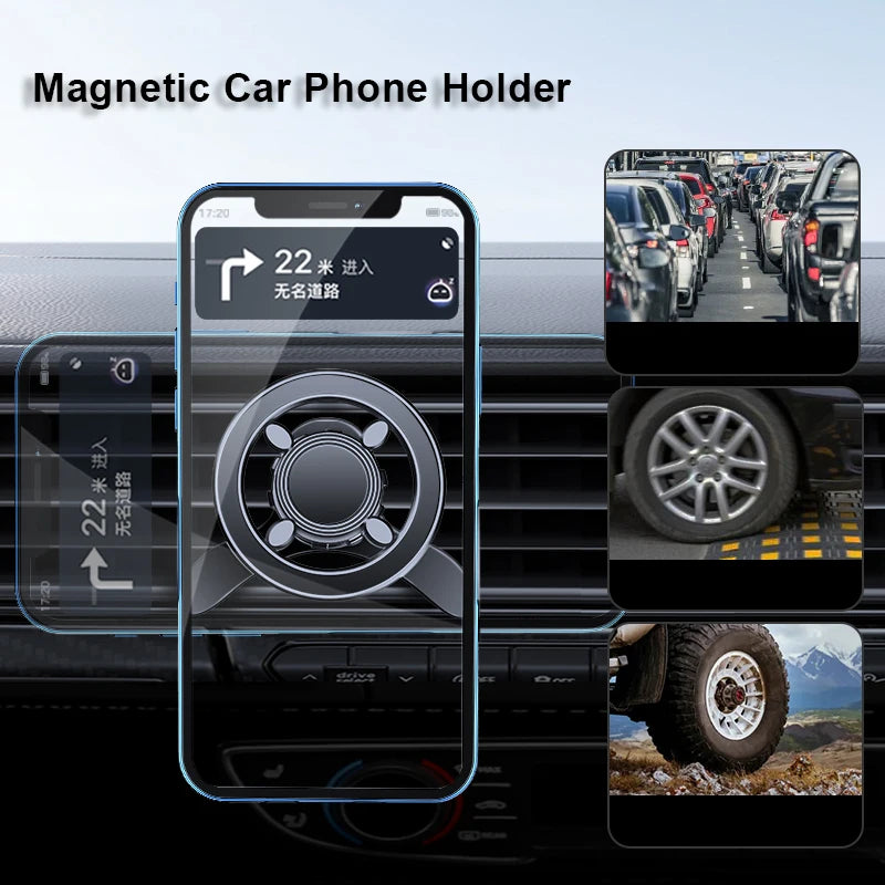 Magnetic Car Phone Mount in Car Phone Holder Air Vent Magnetic, 17 N52 Magnets Universal Mobile Phone Holders for iPhone/Android