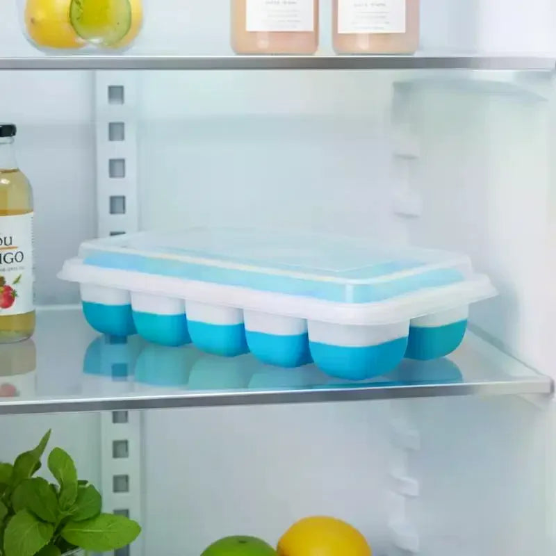 Silicone Square Molds 14 Cube Easy Release Tray Mold With Lid Summer Kitchen Bar DIY Iced Cocktail Freeze Tool