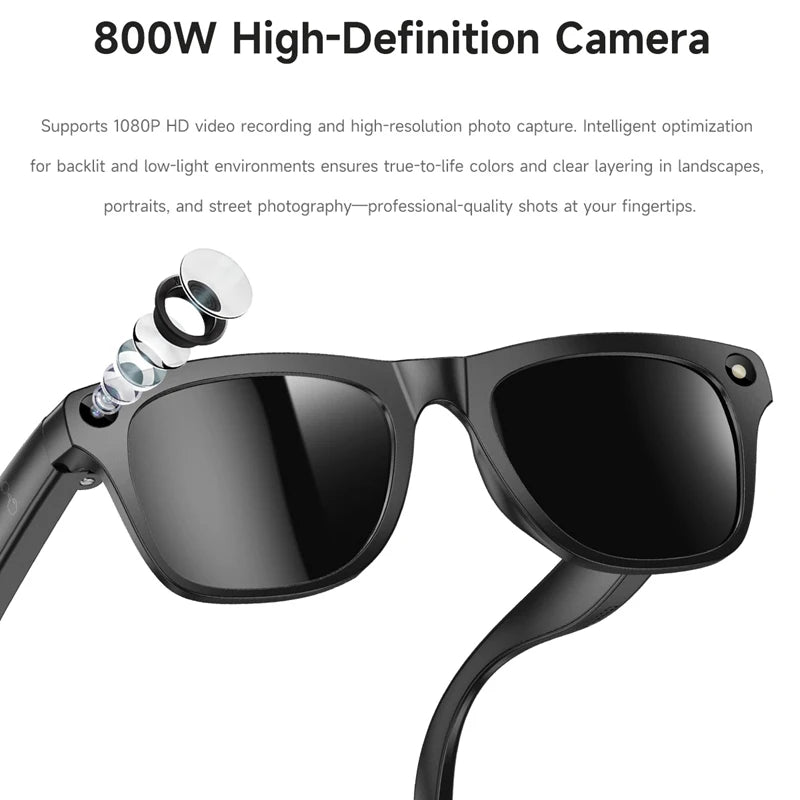 For Xiaomi AI Smart Camera Glasses 4K Photochromism Electrochromic Lens Multifunction Glasses Bluetooth Calling Translation