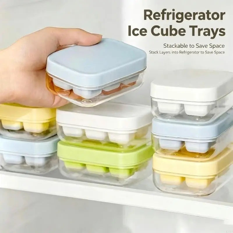 Easy Release Ice Ball Tray With Silicone Materials For Quick Making Stackable Ice Molds with Lid KXRE