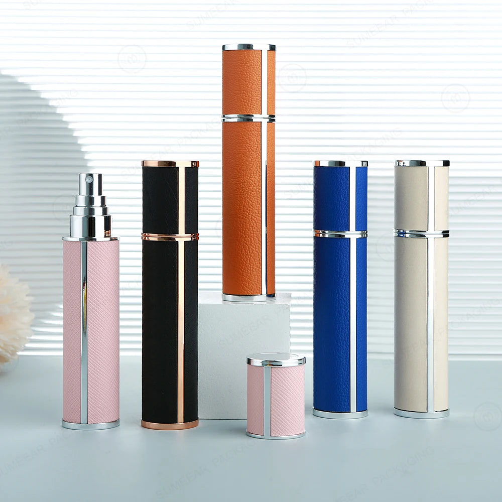 Pack of 10 10ml Luxury Perfume Spray Bottles with Leather Exterior And Glass Liner Press-Type Hydrating Mist for Personal Care