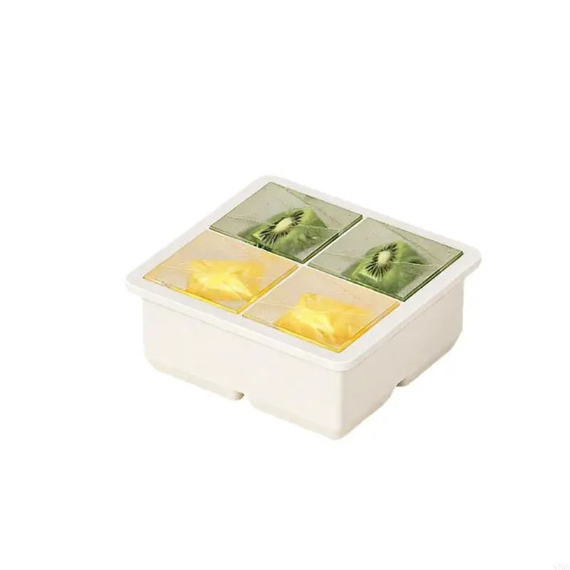 Silicone Ice Cubes Tray With Lid Easy Releases Flexible Mold For Homes Kitchen Party 4/6/8 Option 87HA