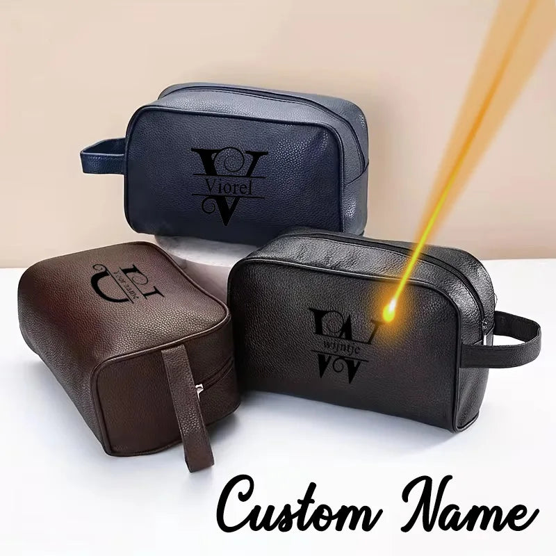 Personalized Name Stylish Portable Zipper Toiletry Bag, Large Capacity Makeup Organizer, Ideal for Skin Care Toiletries Storage