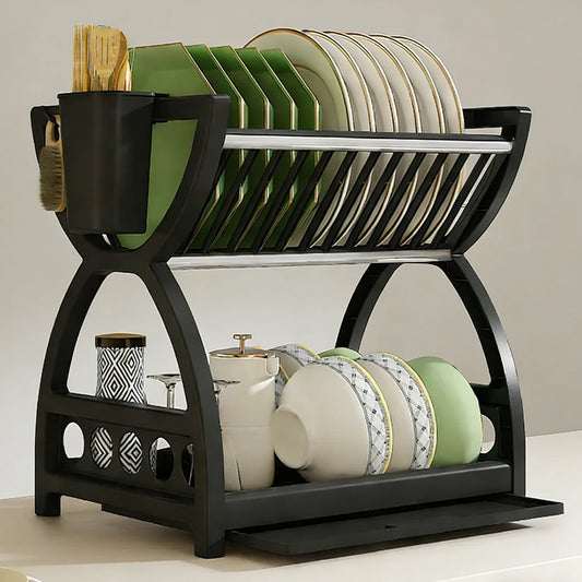 Kitchen Storage Rack, Bowl And Dish Storage Rack, Drain Rack, Household Multifunctional Bowl And Chopstick Rack Storage Box ﻿