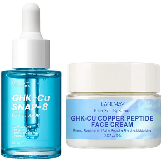 Blue-Copper Peptide Moisturize Cream Facial Care Face Cream Glow Recipe Korean Cosmetics And GHK-Cu Snap-8 Peptide Serum