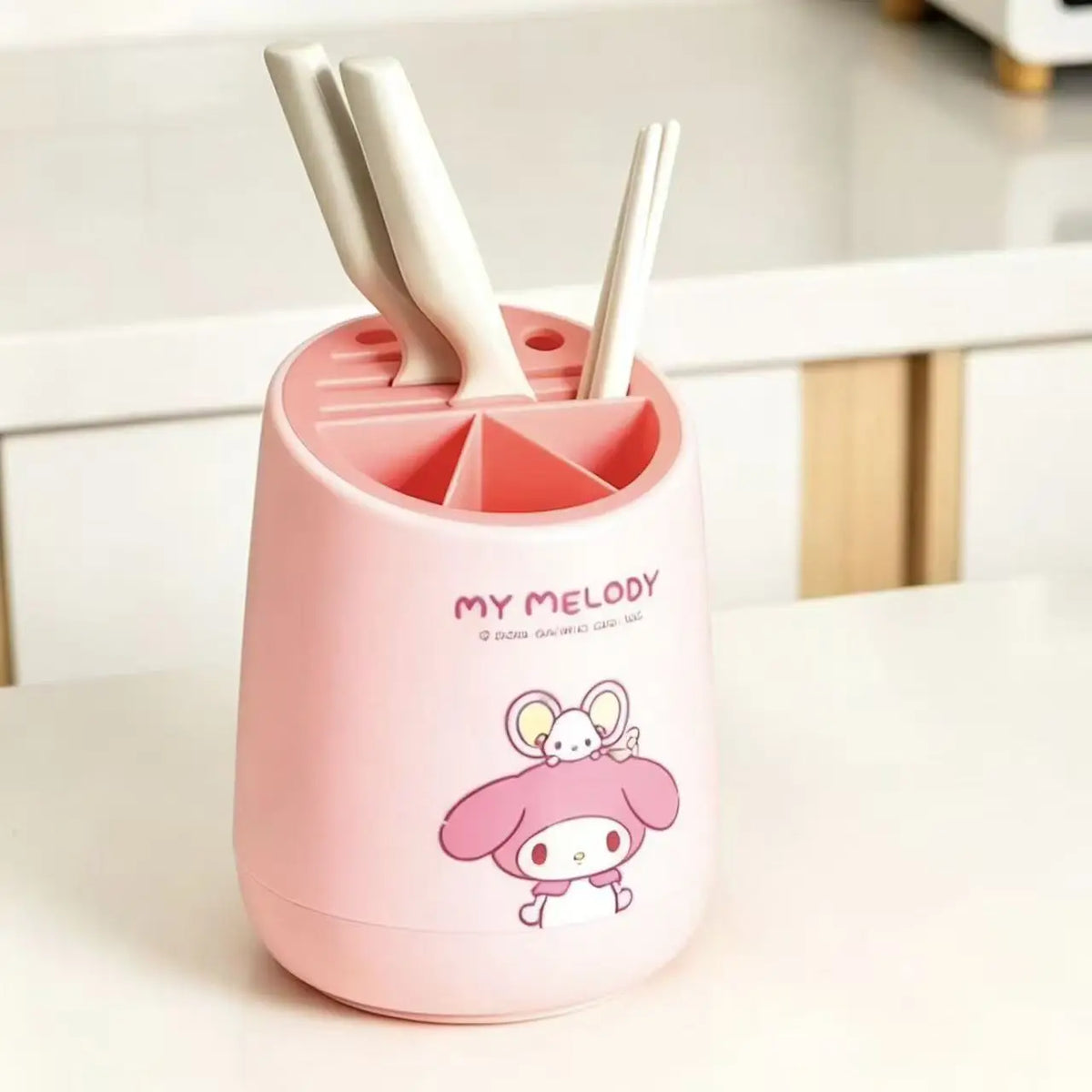 Hello Kitty Cartoon Kitchen Knife Storage Rack   Integrated Chopstick Holder and Drain Rack   Knife Block