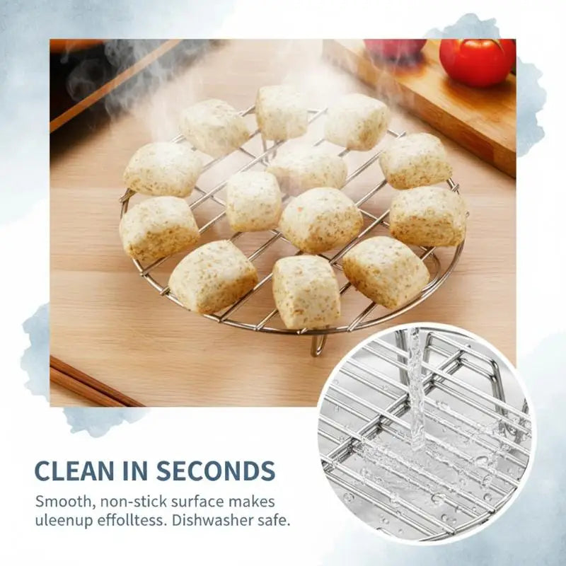 Kitchen Steaming Racks Grid Stainless Steel Cookware Steamer Rack Cooking Baking Pot Stand AirfryerGrill Food Accessories