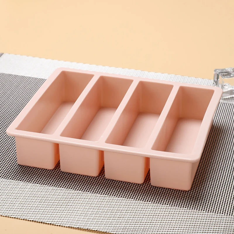 Strip-shap Ice Cube Trays Giant Silicone Ice Cubes Square Tray Mold Non-toxic Durable Wine Ice Cube Easy-Release Ice Cube Molds