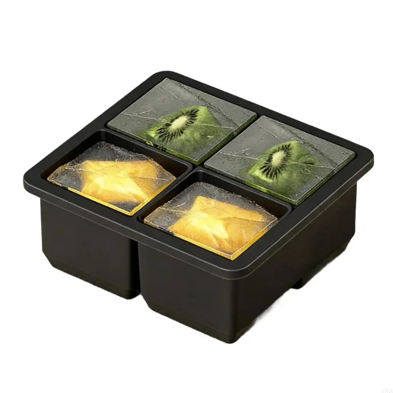 Silicone Ice Cubes Tray With Lid Easy Releases Flexible Mold For Homes Kitchen Party 4/6/8 Option 87HA