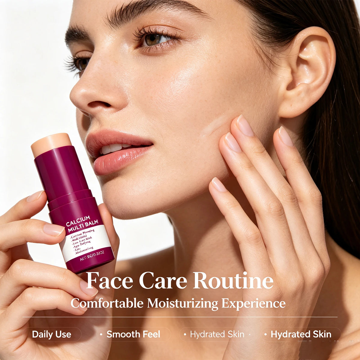 Moisturizing Balm Stick Hydrating Smoothing Nourishing Face Neck Care Silky Lightweight Portable Skincare