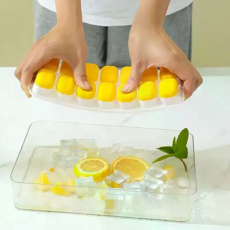 1Pcs Silicone Square Molds 14 Cube Easy Release  Tray Mold With Lid Summer Kitchen Bar DIY Iced Cocktail Freeze Tool