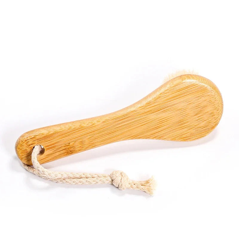 1Pc Beauty Skin Care Brush Face Cleansing Brush Soft Natural Bamboo Hair Facial Cleansing Massage Portable Wash Deep Clean Face