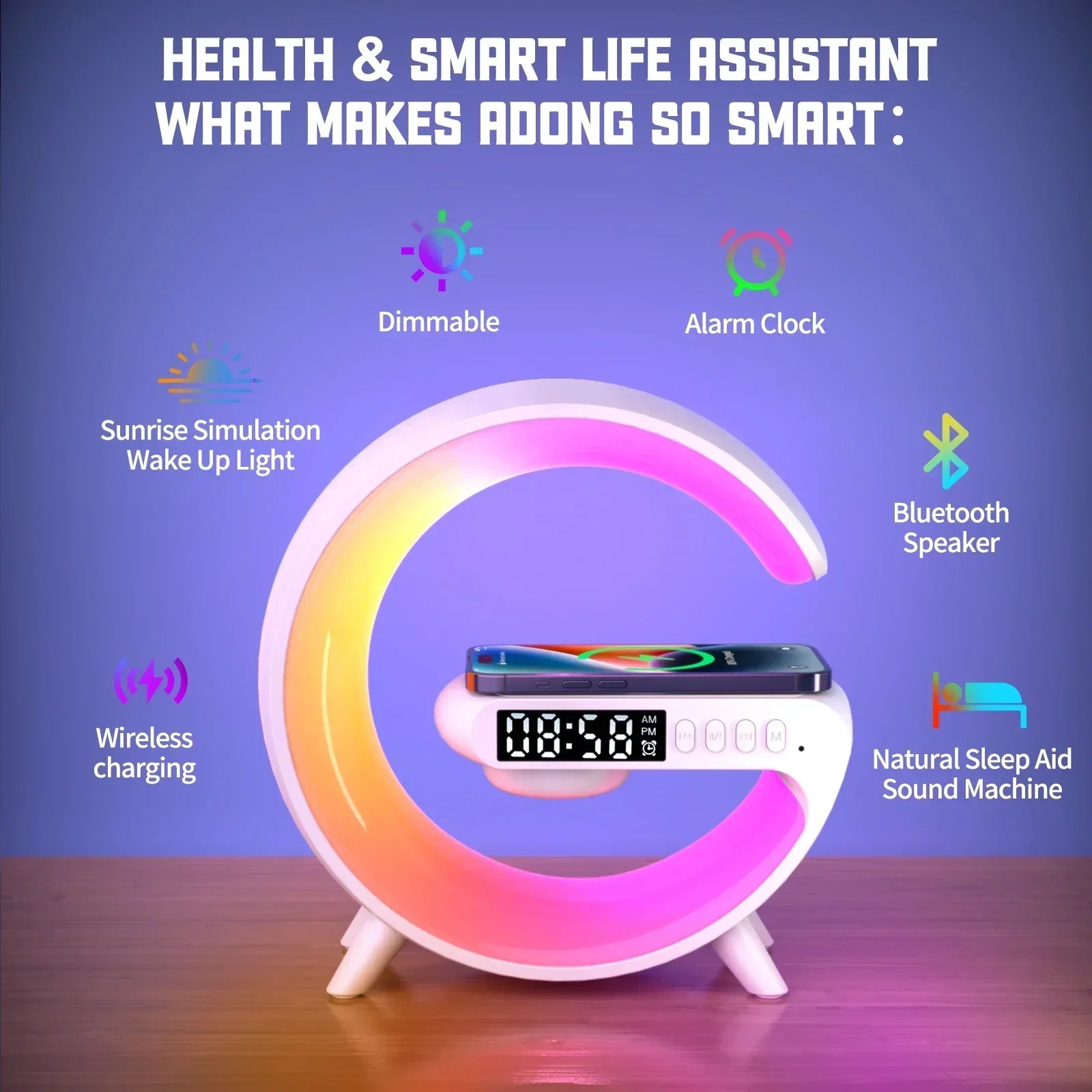 Premium G-Shape Smart Atmosphere Lamp - 4-in-1 Luxury Station