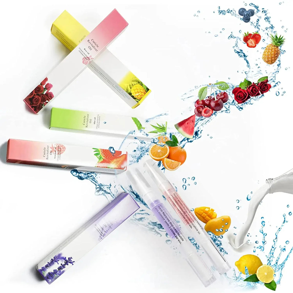 Salon Gift For Girls 40pcs Peach Mixed Cuticle Oil Set Nail Care Nutrition Oil Pen Nails Repair Hand Cuticle Manicure Treatment