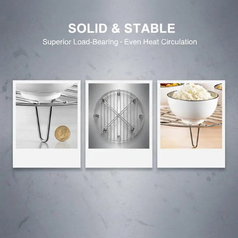 Kitchen Steaming Racks Grid Stainless Steel Cookware Steamer Rack Cooking Baking Pot Stand AirfryerGrill Food Accessories
