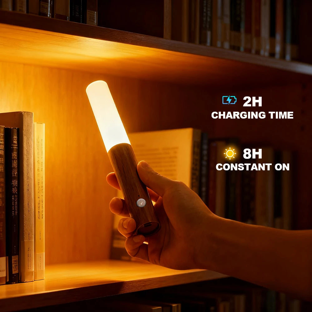 Smart Motion Sensor Night Light Magnetic LED Wall Lamp LED Rechargeable Bedroom Stairs Bathroom Kitchen Cabinet Light Lamp