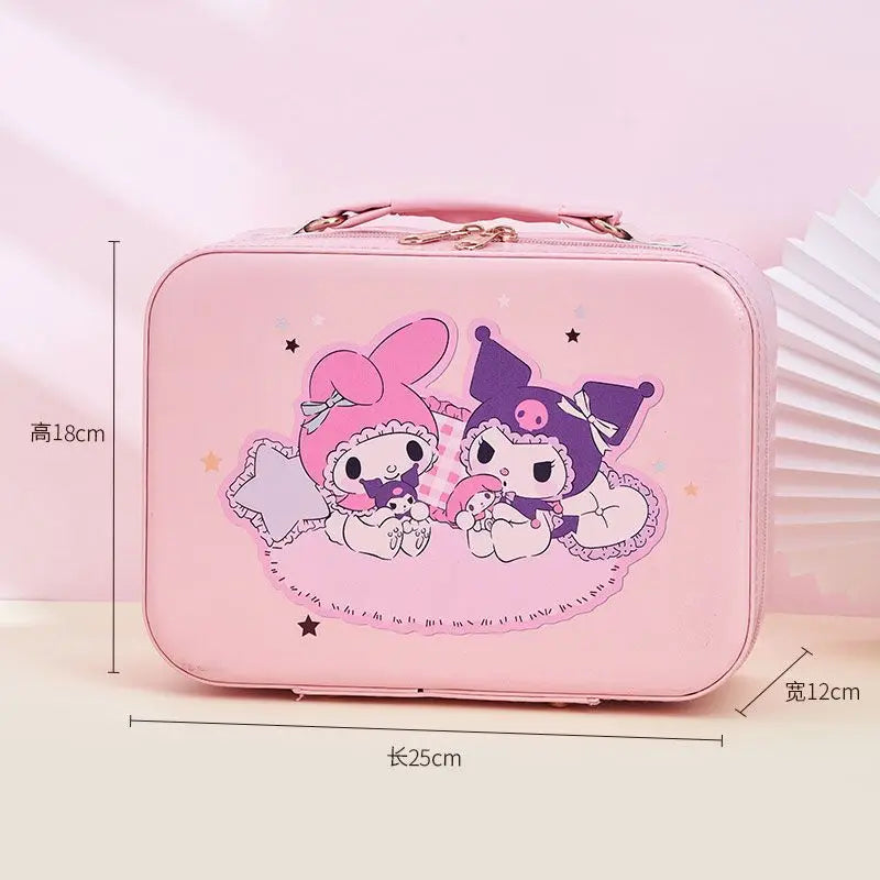 Cartoon Makeup Box - Women's Portable Skin Care Storage Organizer - Large Capacity PU Leather Handbag