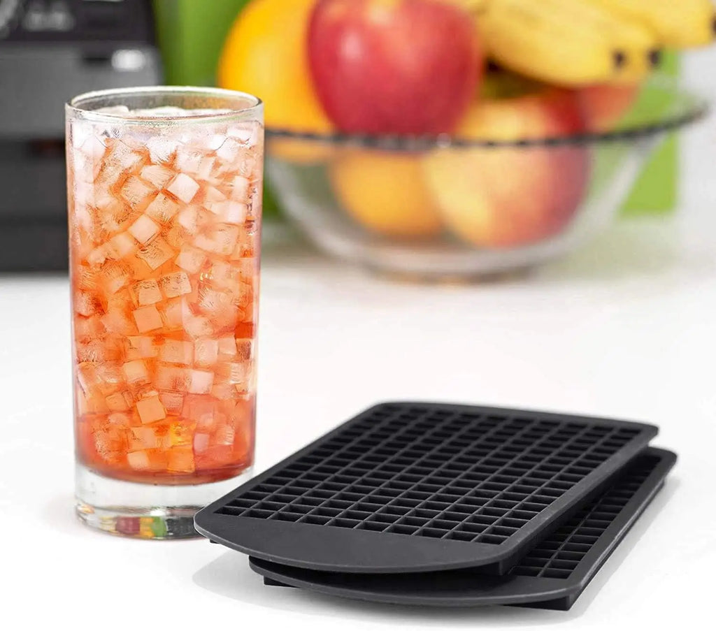 Silicone Mini Ice Cube Trays 160 Small Ice Cube Molds Easy Release Crushed Ice Cube for Chilling Whiskey Cocktail