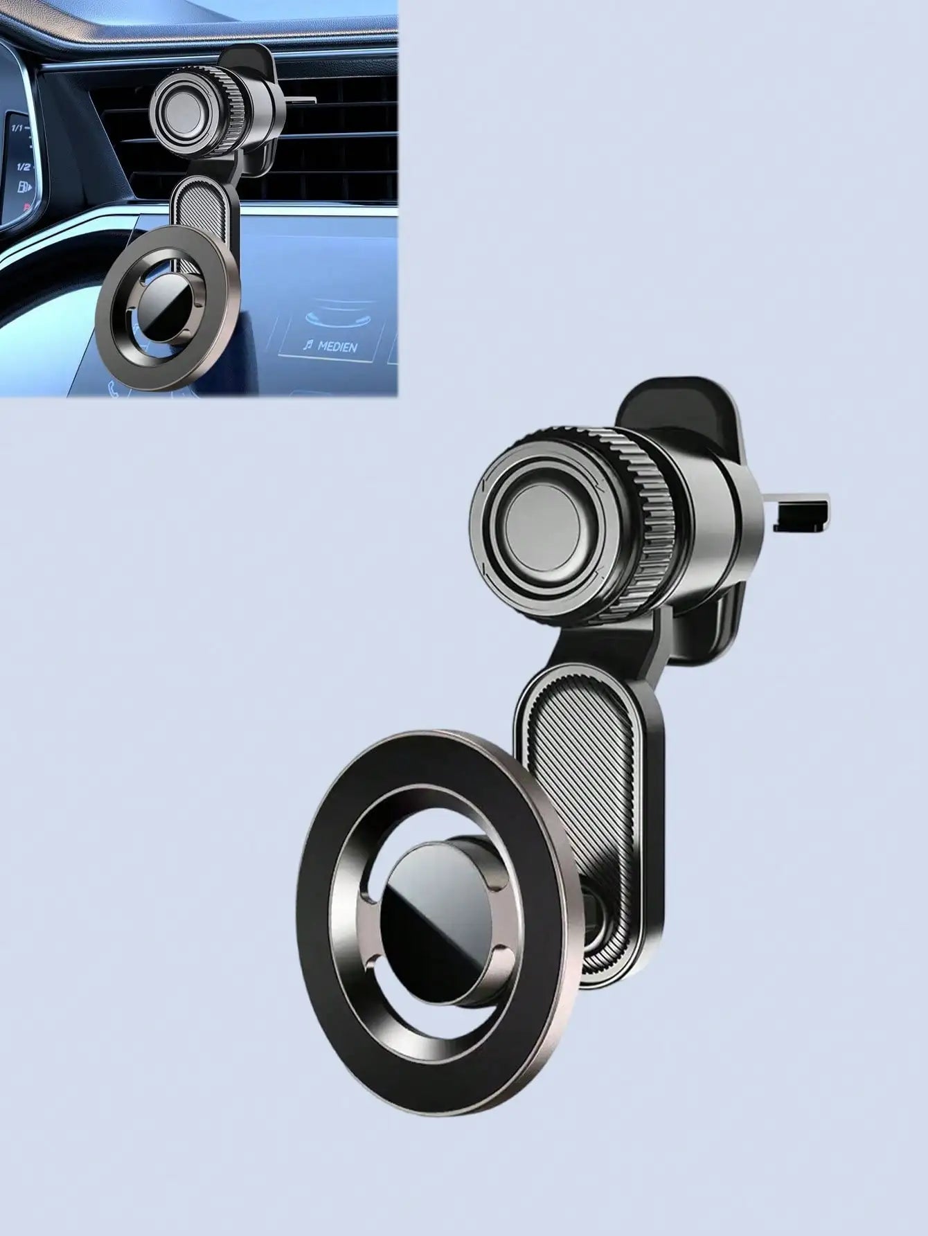 Magnetic Car Phone Mount - 360° Rotating Arm, Hands-Free Navigation, Universal for All Phones